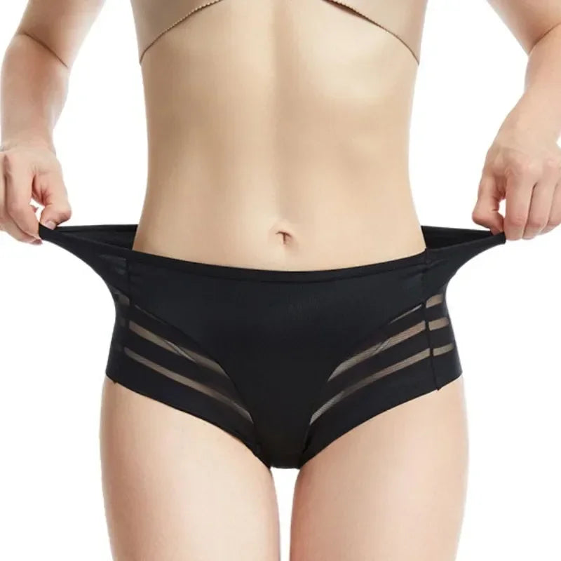 Mesh-Panel High-Waist Brief